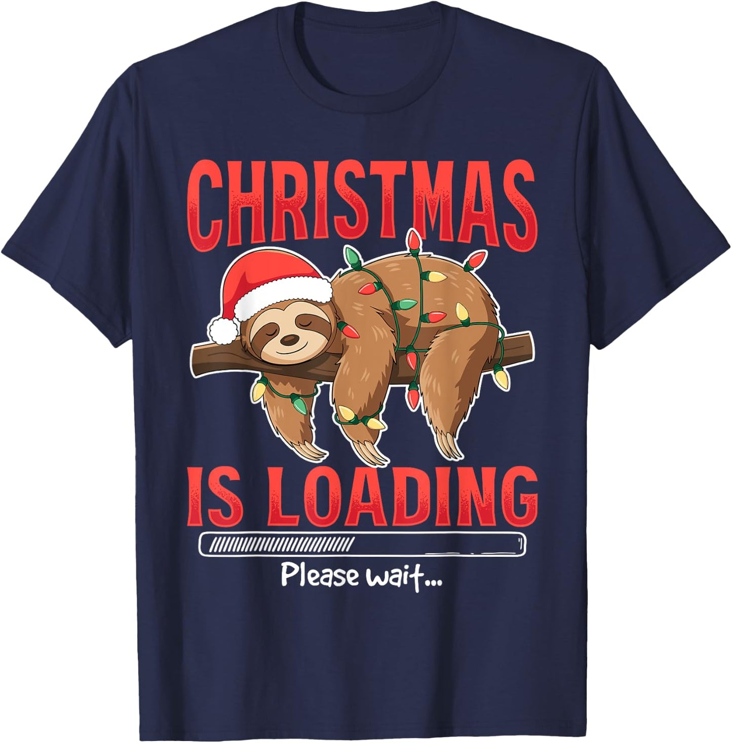 Sloth Christmas Animal Christmas is loading please wait …. T-Shirt - T-Shirt | Navy