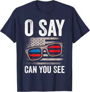 Ophthalmologist O Say Can You See 4th Of July Optician T-Shirt - T-Shirt | Navy