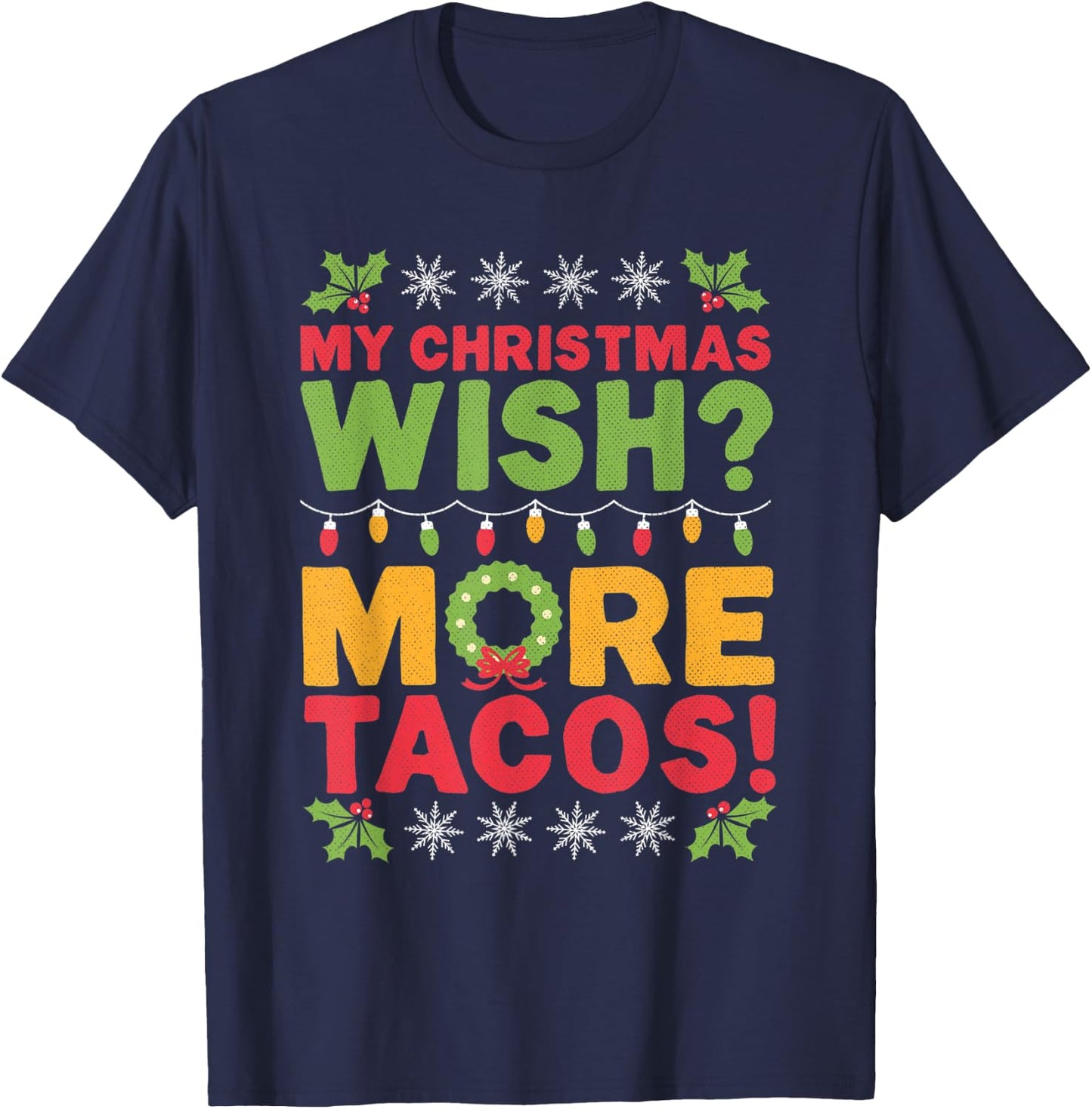 Tacos Ugly Christmas T-Shirt - T-Shirt | Navy