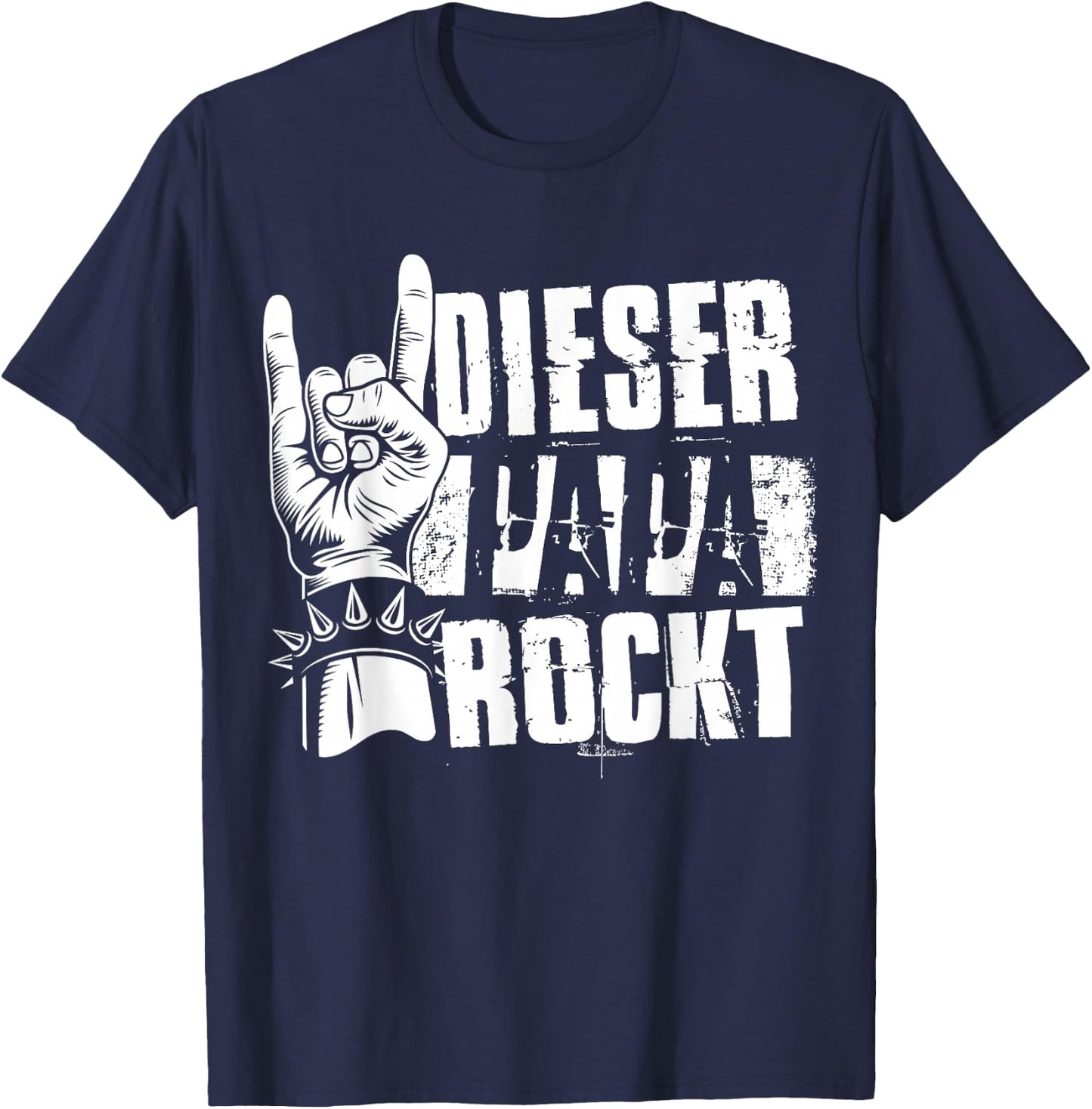 Dieser Papa Rockt Heavy Metal Rocker Rock & Roll Papa T-Shirt - T-Shirt | Navy