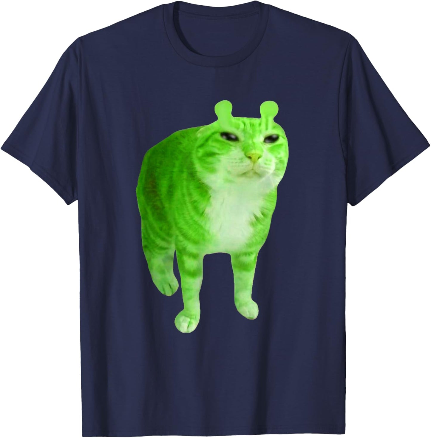 Gnarp Cat Silly Alien Cat Meme Brainrot Meme Funny Silly Cat T-Shirt - T-Shirt | Navy