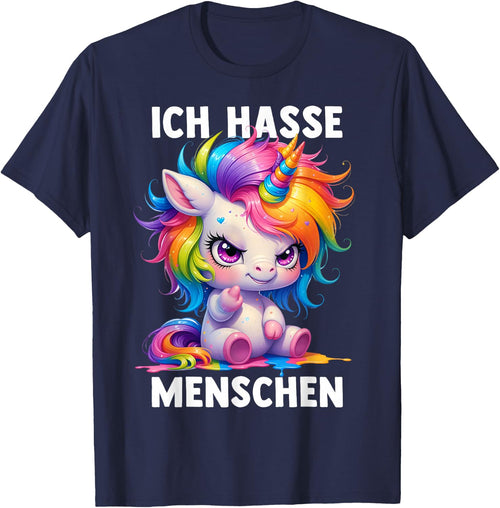 Misantroph with German Text "Ich Hasse Menschen" (German Language), black