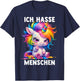 Misantroph with German Text "Ich Hasse Menschen" (German Language), black T-Shirt - T-Shirt | Navy