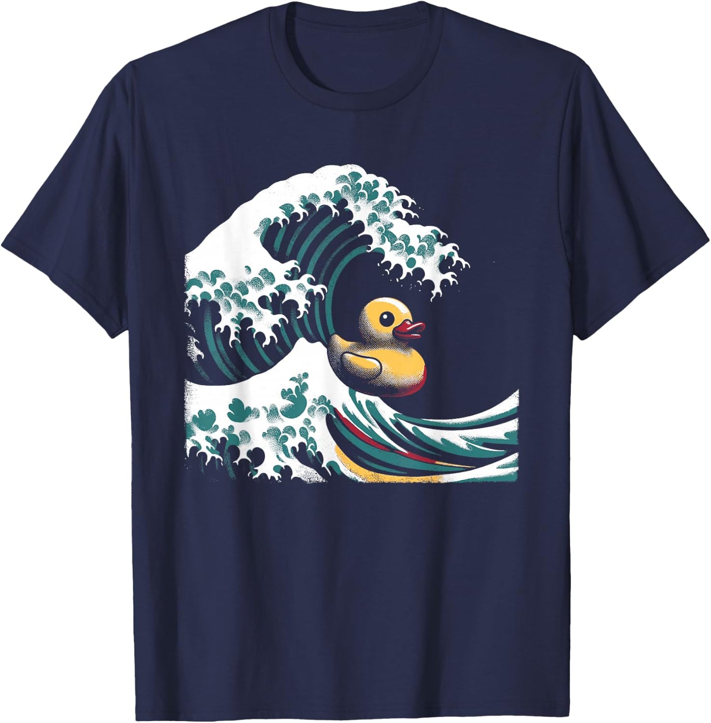 Rubber Duck Great Wave - Retro Kanagawa Wave Duck Lover T-Shirt - T-Shirt | Navy