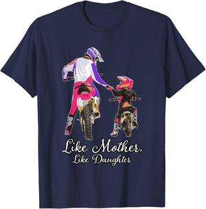 Like mother and daughter, dirt bike, motocross off-roading T-Shirt - T-Shirt | Navy