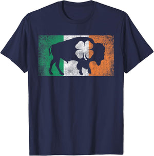 Buffalo - Shamrock St. Patrick's Day Irish Flag T-Shirt - T-Shirt | Navy