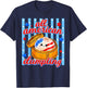 Blue Striped All American Dumpling Cute 4th of July for Kids T-Shirt - T-Shirt | Navy