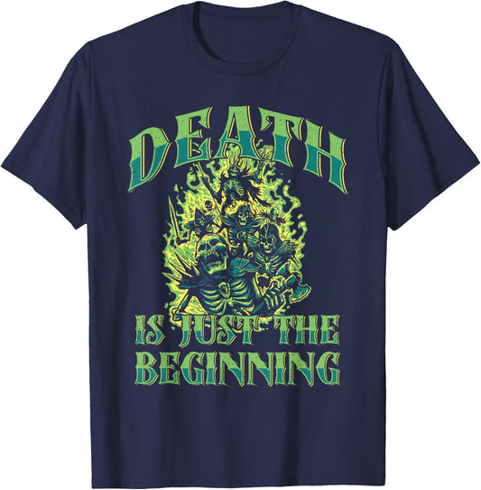 Necromancy Death Is Just The Beginning Necromancer T-Shirt - T-Shirt | Navy