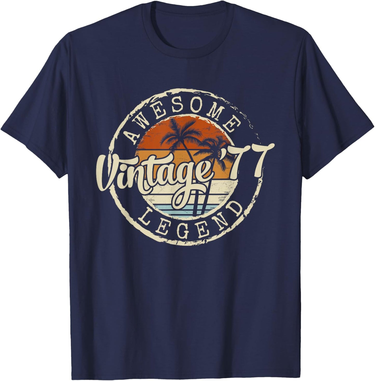 Vintage 1977 49yr 49th Birthday Gifts 49 Years Old T-Shirt - T-Shirt | Navy