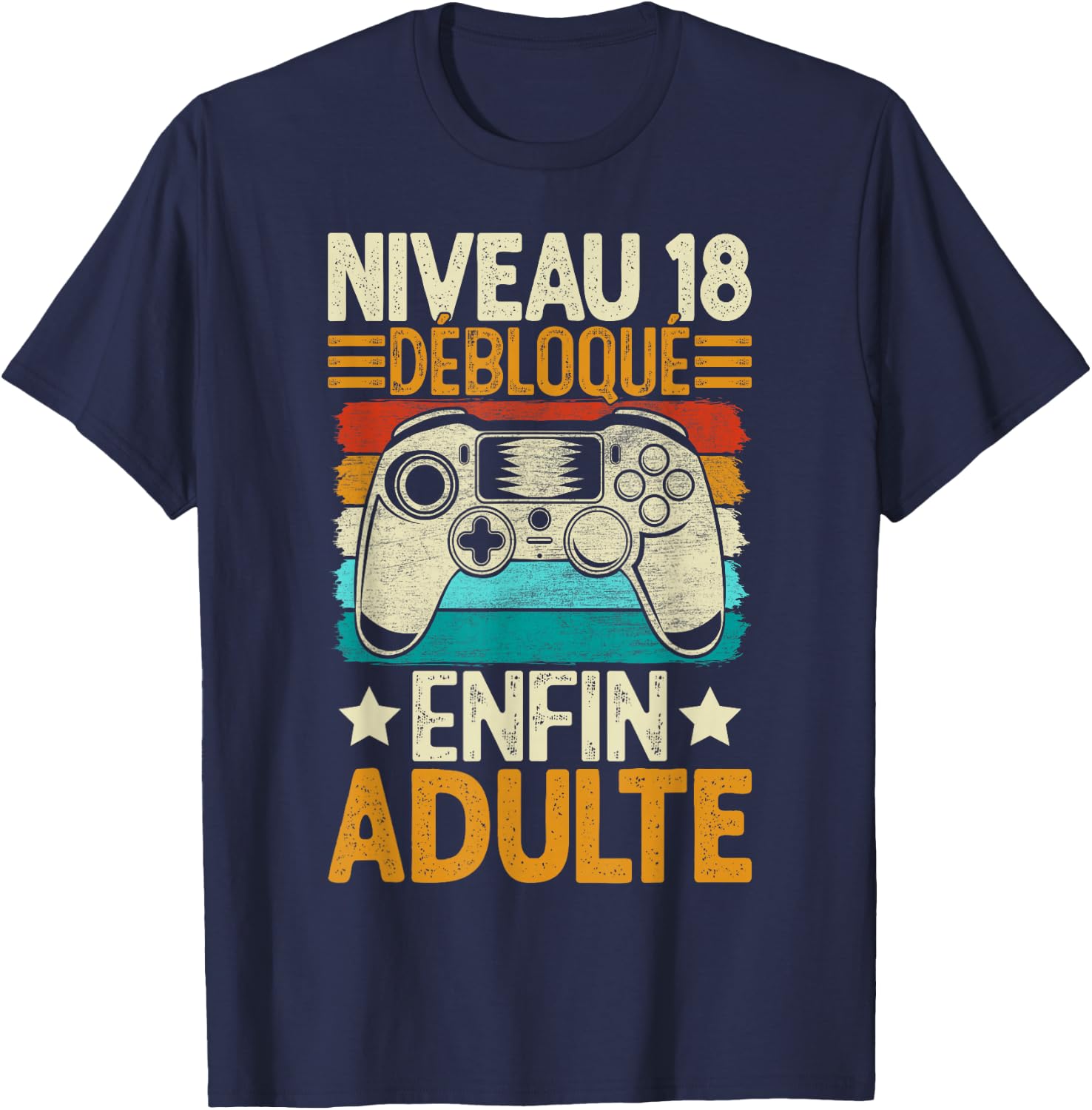 18 Years Birthday Boy Gift Gamer Funny Funny , Black T-Shirt - T-Shirt | Navy