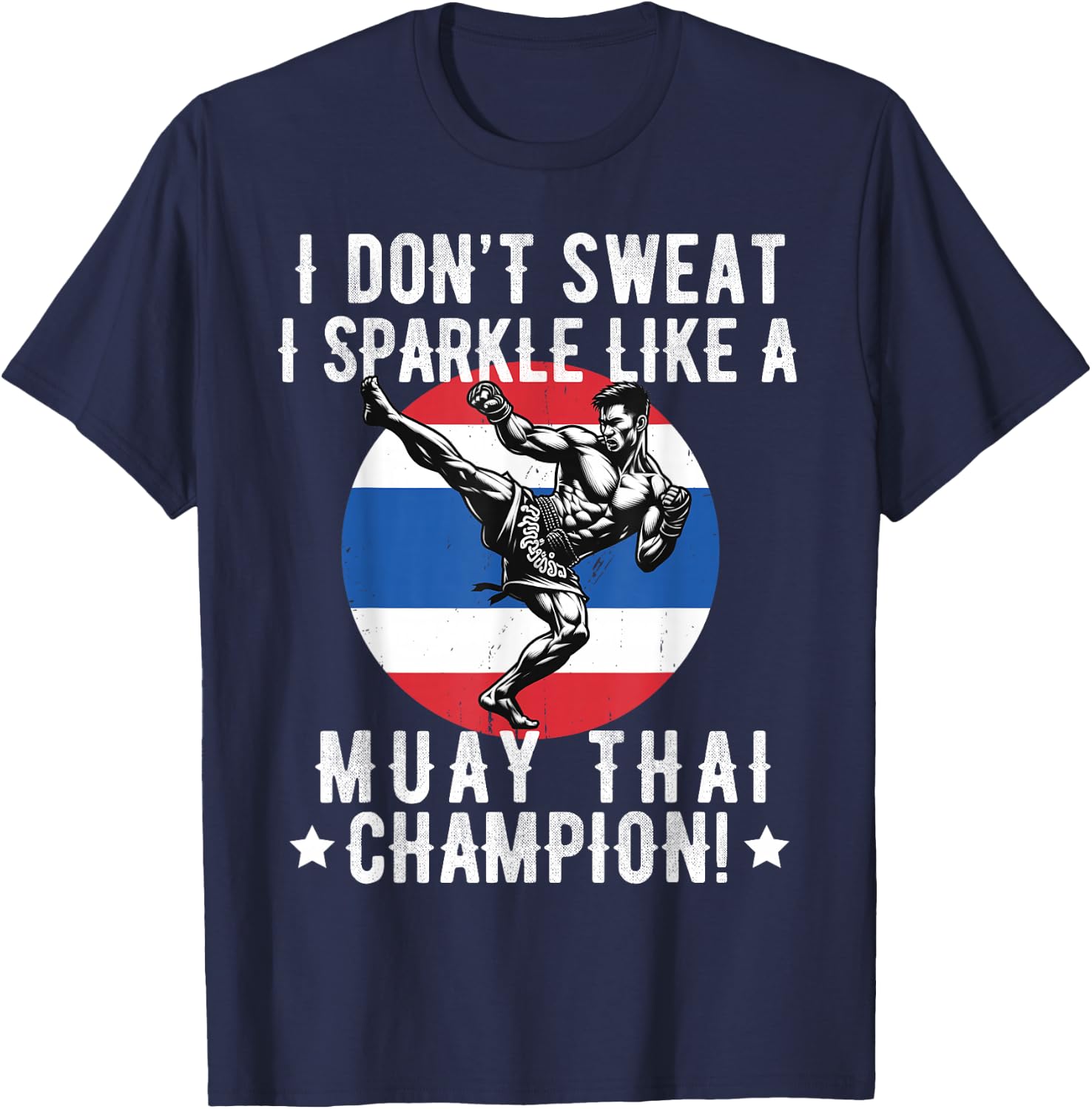 Muay Thai Fighter Dad Boys Thai Kickboxing Fighting T-Shirt - T-Shirt | Navy