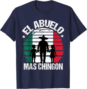 El Abuelo Mas Chingon Grandpa Mexico T-Shirt - T-Shirt | Navy