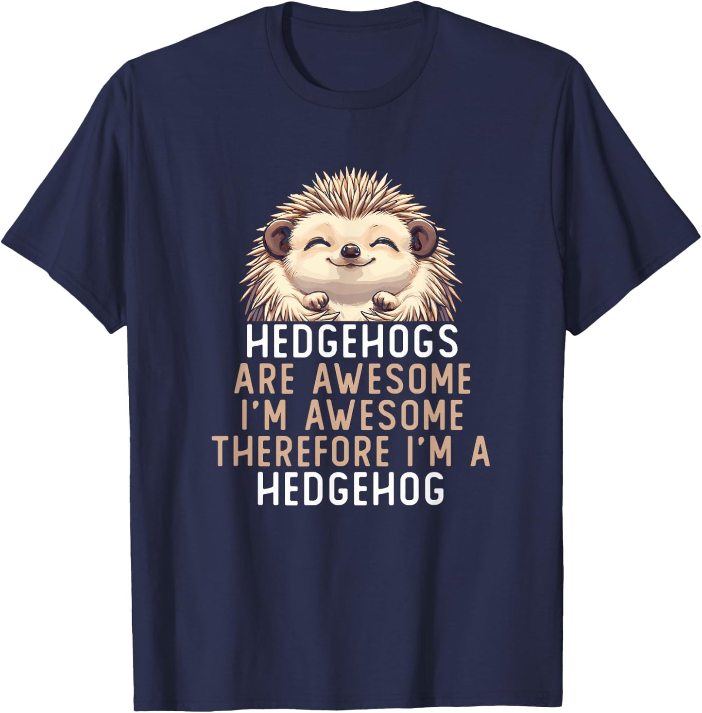 Hedgehogs Are Awesome Kids Girls Boys Cute Hedgehog T-Shirt - T-Shirt | Navy