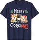 Merry Corgimas Pun Corgi Christmas T-Shirt - T-Shirt | Navy
