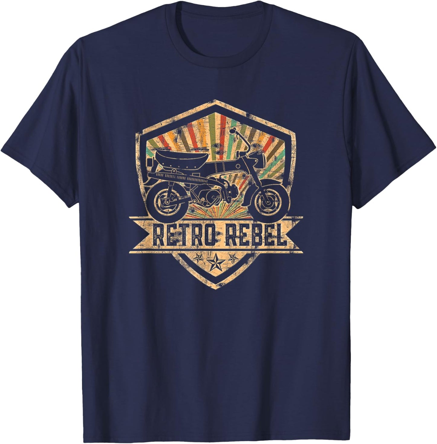 Dax Moped Retro Rebel Japanese Classic , Black, S T-Shirt - T-Shirt | Navy