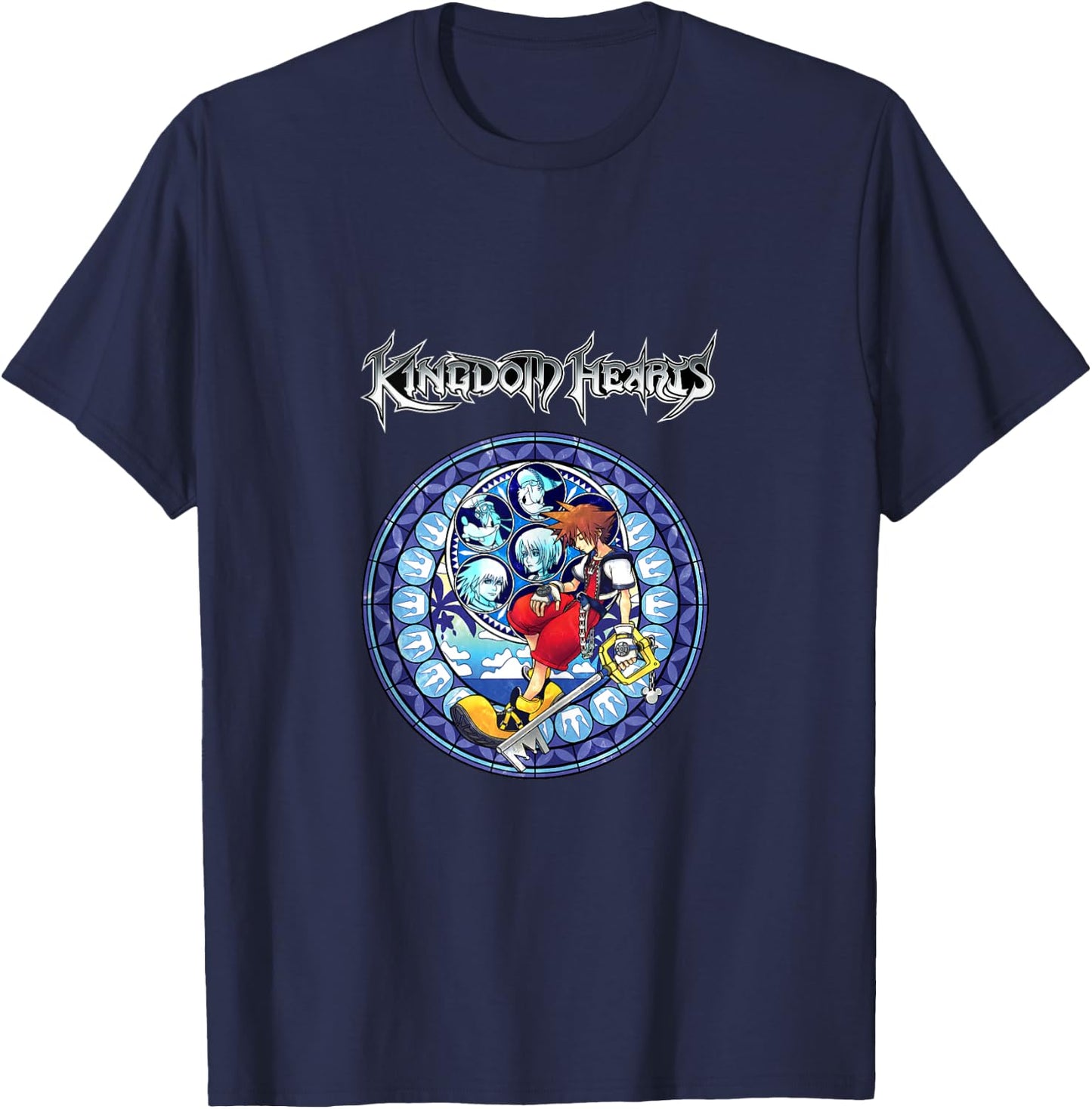 Disney Kingdom Hearts Portal To The Past Group Shot Poster T-Shirt - T-Shirt | Navy