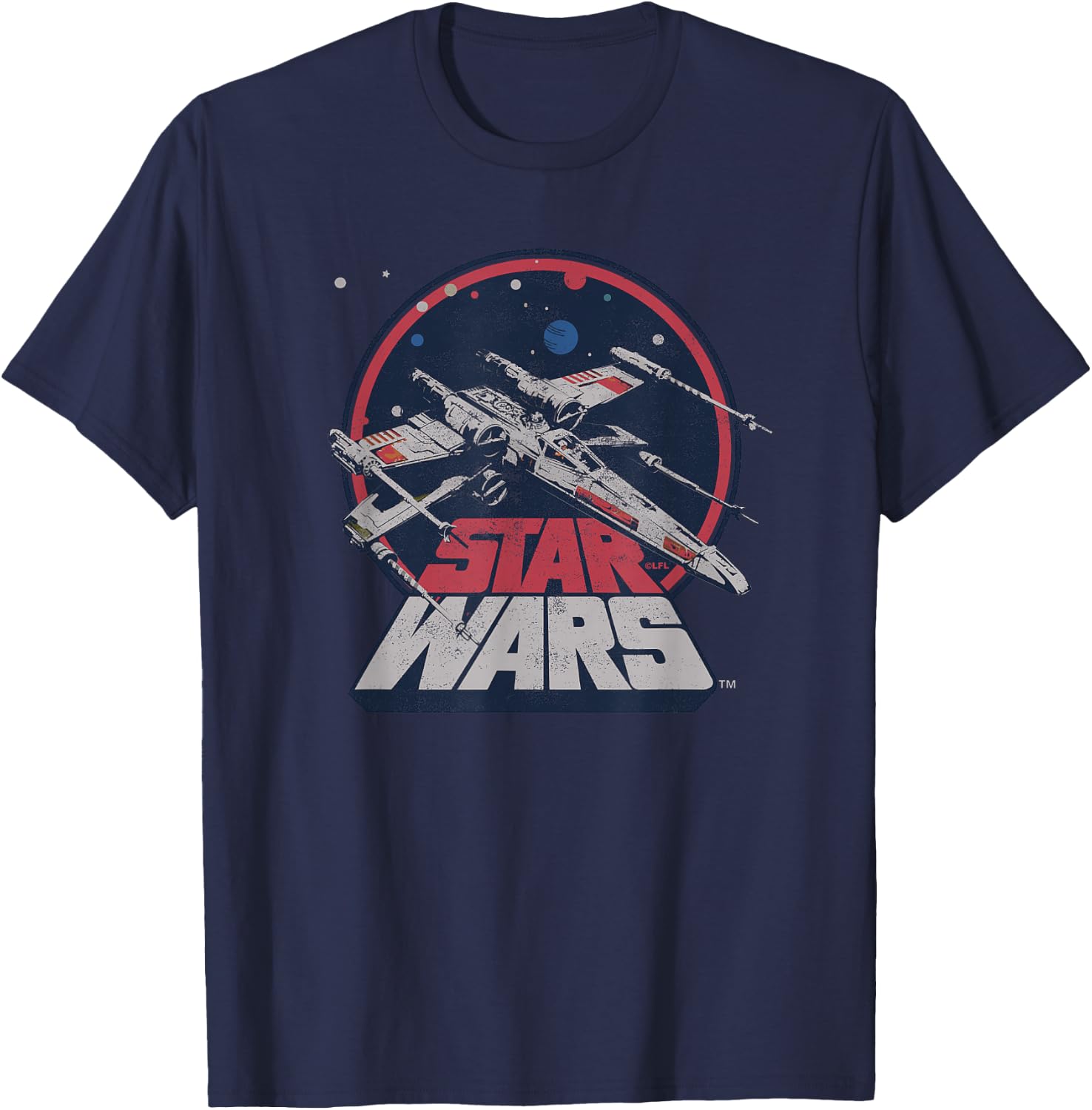 Star Wars X-Wing Starfighter Vintage , black T-Shirt - T-Shirt | Navy