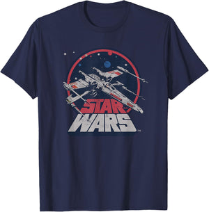 Star Wars X-Wing Starfighter Vintage , black T-Shirt - T-Shirt | Navy