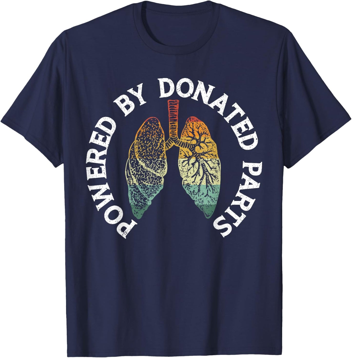 Organ Transplant SteMi Apparel Powered By Donated Parts Lung Transplant Warrior T-Shirt - T-Shirt | Navy