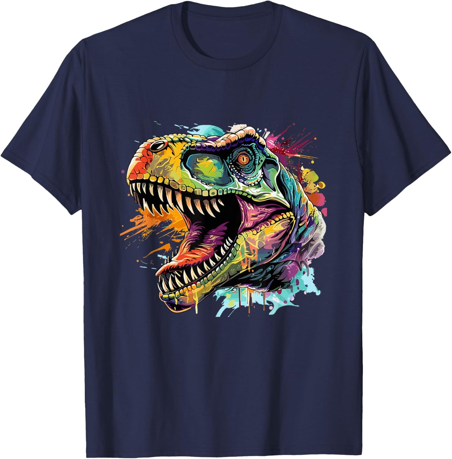 T Rex Pop Art, Dinosaurier T-Shirt - T-Shirt | Navy