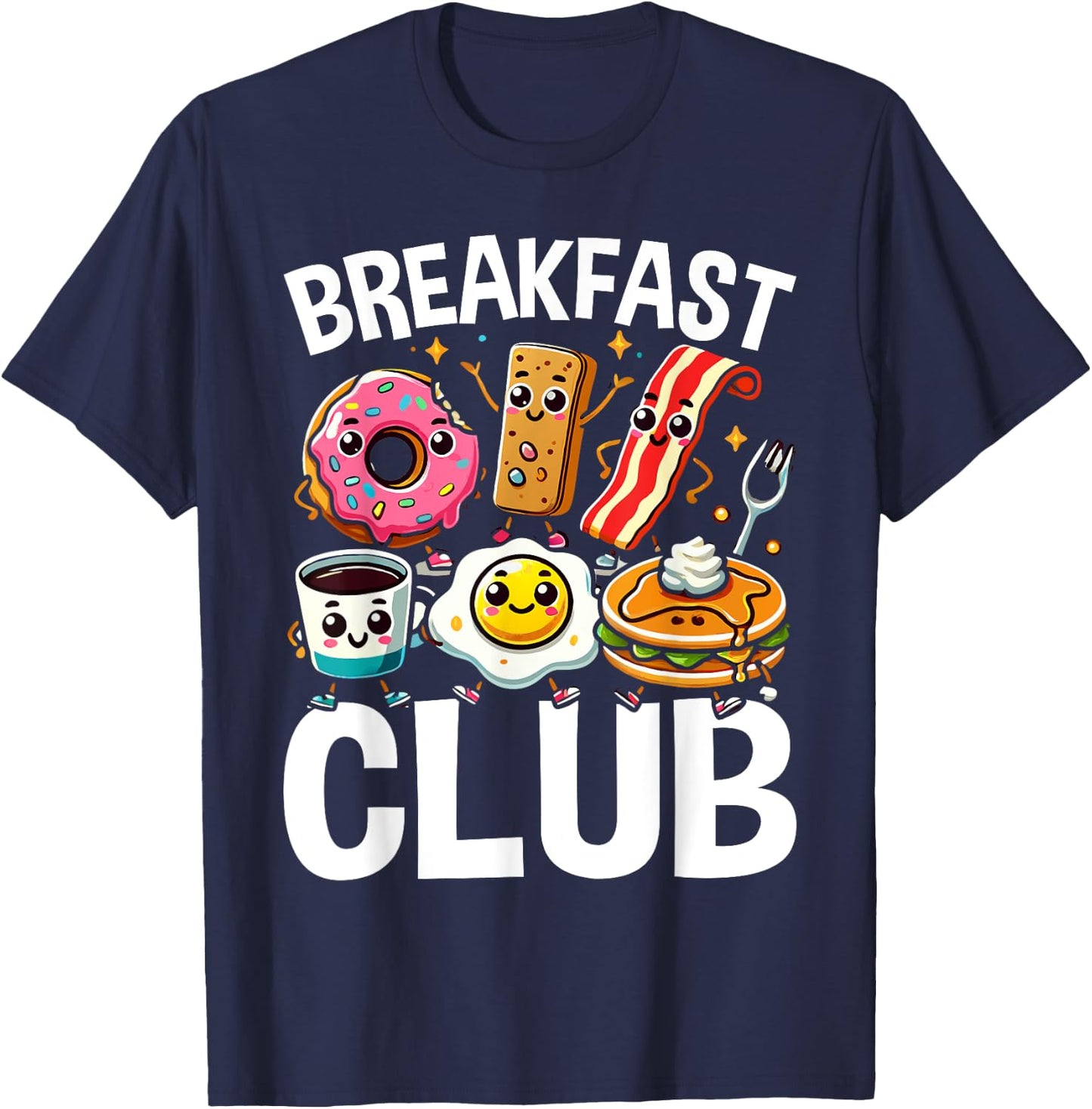 Breakfast Club Cute Kawaii Bfast Club Parody Funny Food Pun T-Shirt - T-Shirt | Navy