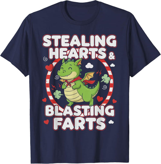Stealing Hearts and Blasting Farts Cute Kids & Toddler T-Shirt - T-Shirt | Navy