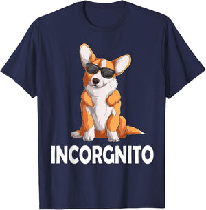 Lustiger walisischer Corgi mit Sonnenbrille für Hunderasse – Incorgnito T-Shirt - T-Shirt | Navy