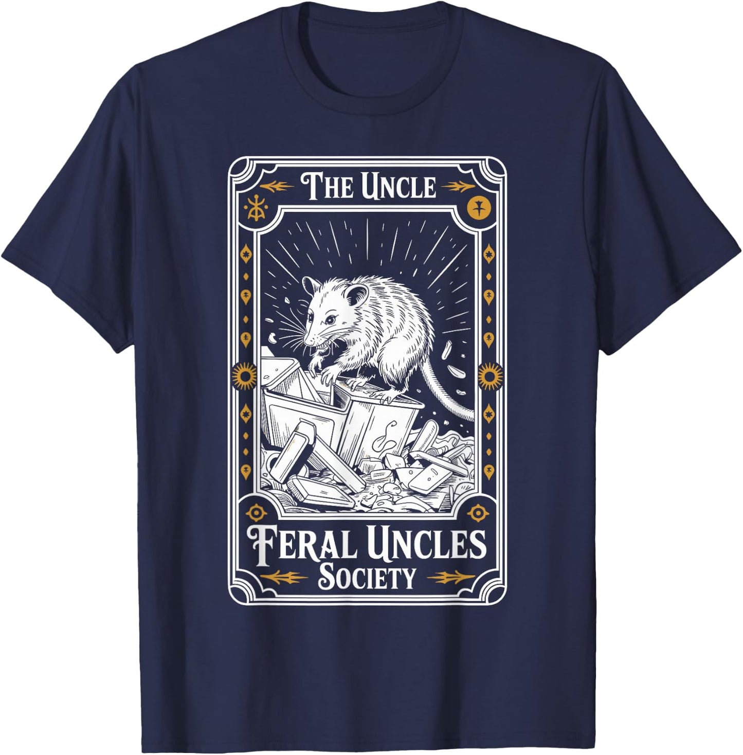 Feral Uncles Society Possum Tarot Card Funny T-Shirt - T-Shirt | Navy