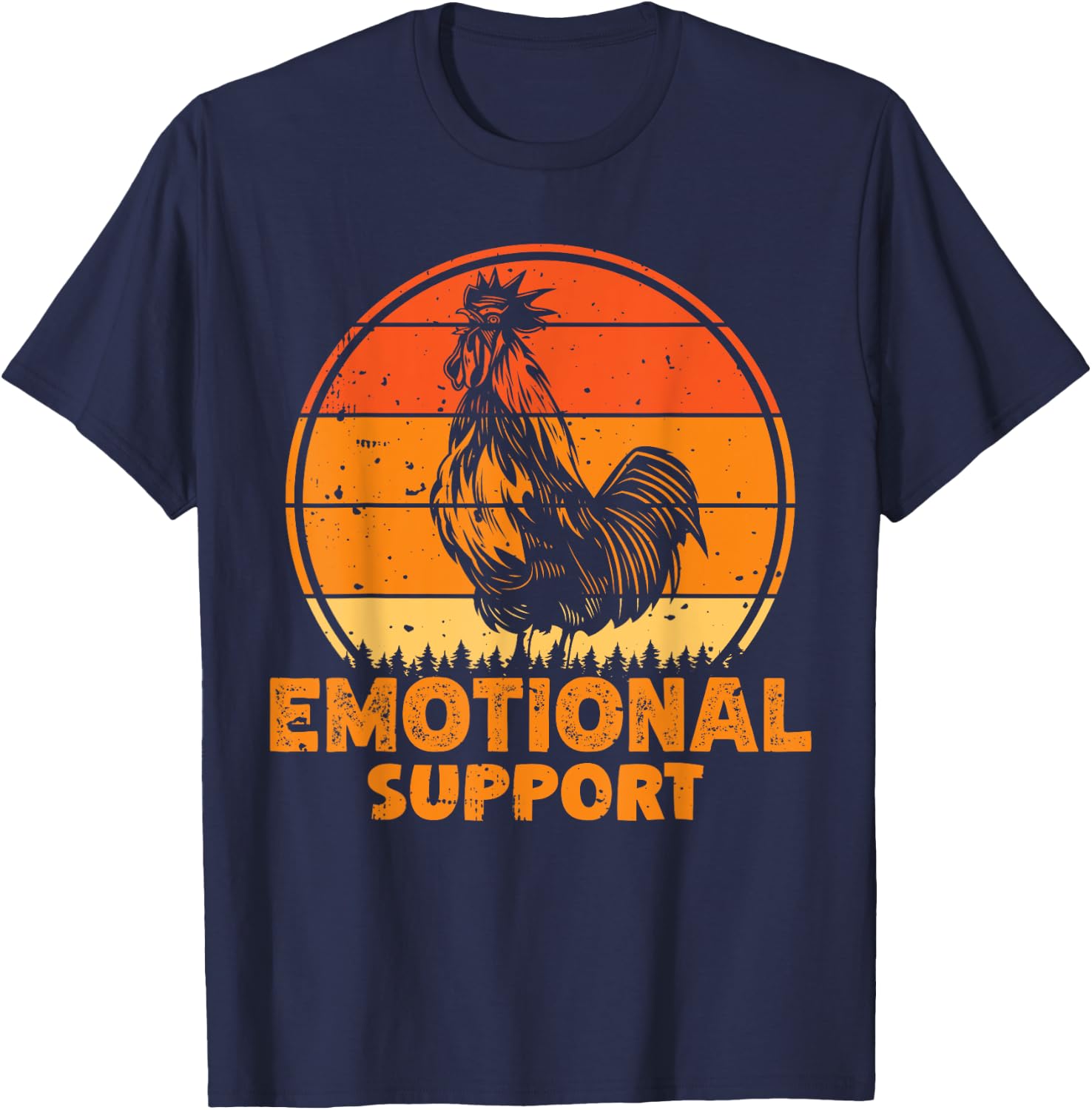 Chicken Emotional Support Cock T-Shirt - T-Shirt | Navy