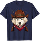 Cowboy Golden Retriever Western Rodeo Cowboy Hat and Bandana T-Shirt - T-Shirt | Navy