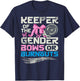 Keeper of the Gender Burnouts or Bows Gender Reveal Party T-Shirt - T-Shirt | Navy