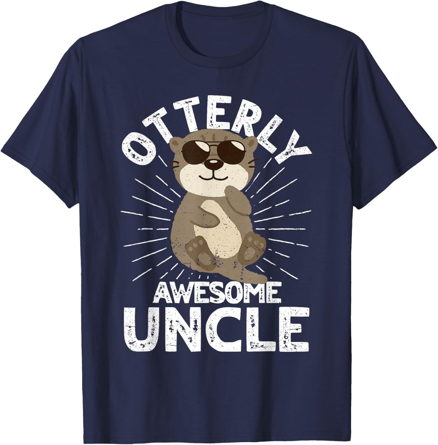 Otterly Awesome Uncle Otter Uncle T-Shirt - T-Shirt | Navy