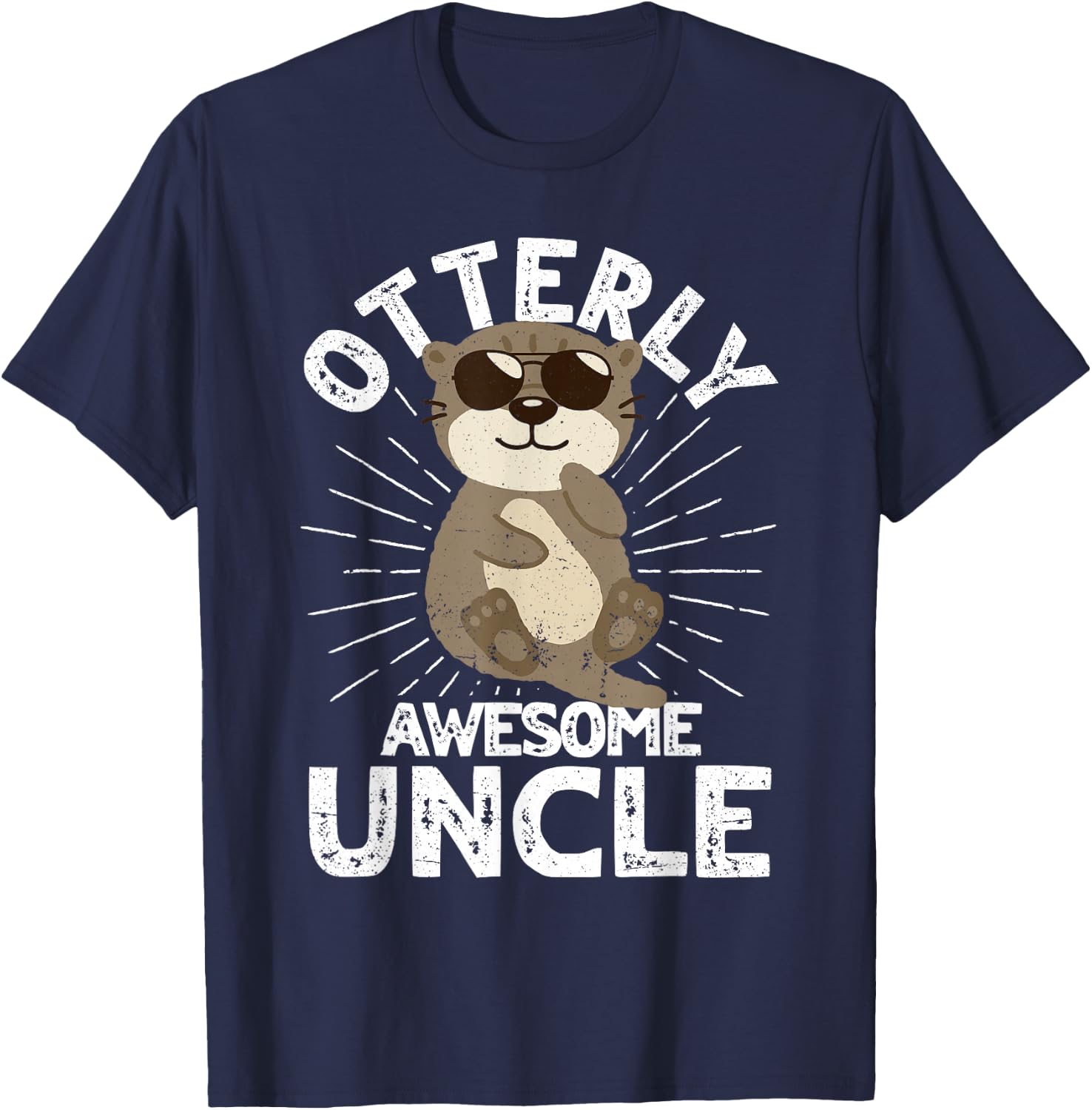 Otterly Awesome Uncle Otter Uncle T-Shirt - T-Shirt | Navy