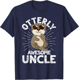 Otterly Awesome Uncle Otter Uncle T-Shirt - T-Shirt | Navy