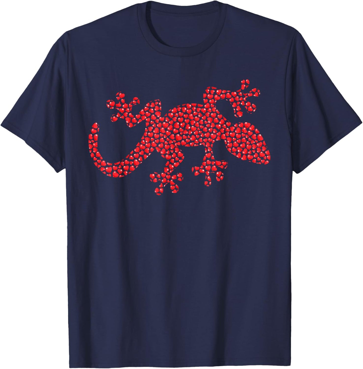 Gecko Lover Heart Shape Gecko Valentine's Day T-Shirt - T-Shirt | Navy