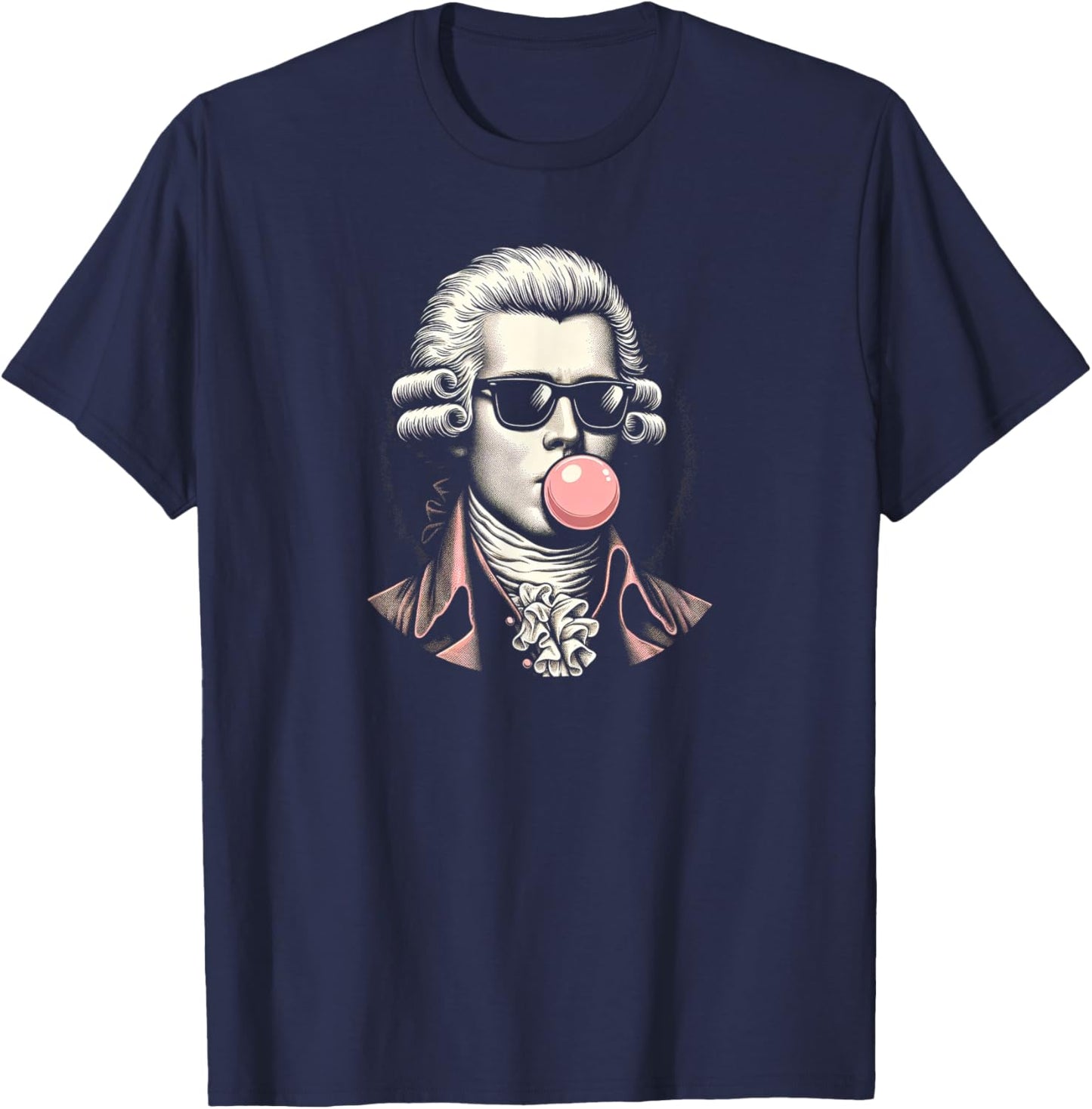 George Washington with Pink Gum T-Shirt - T-Shirt | Navy