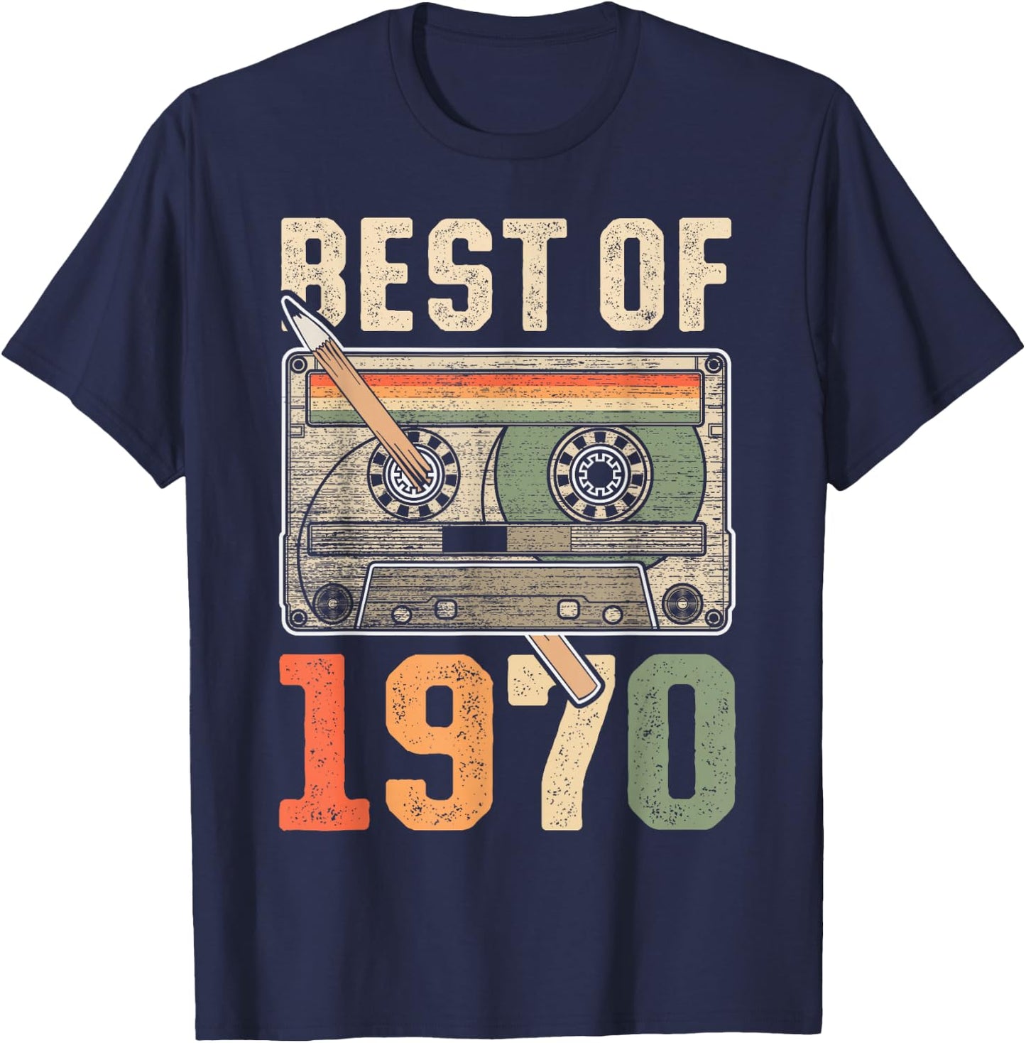 Best of 1970 Old Cassette 56th Birthday Retro T-Shirt - T-Shirt | Navy