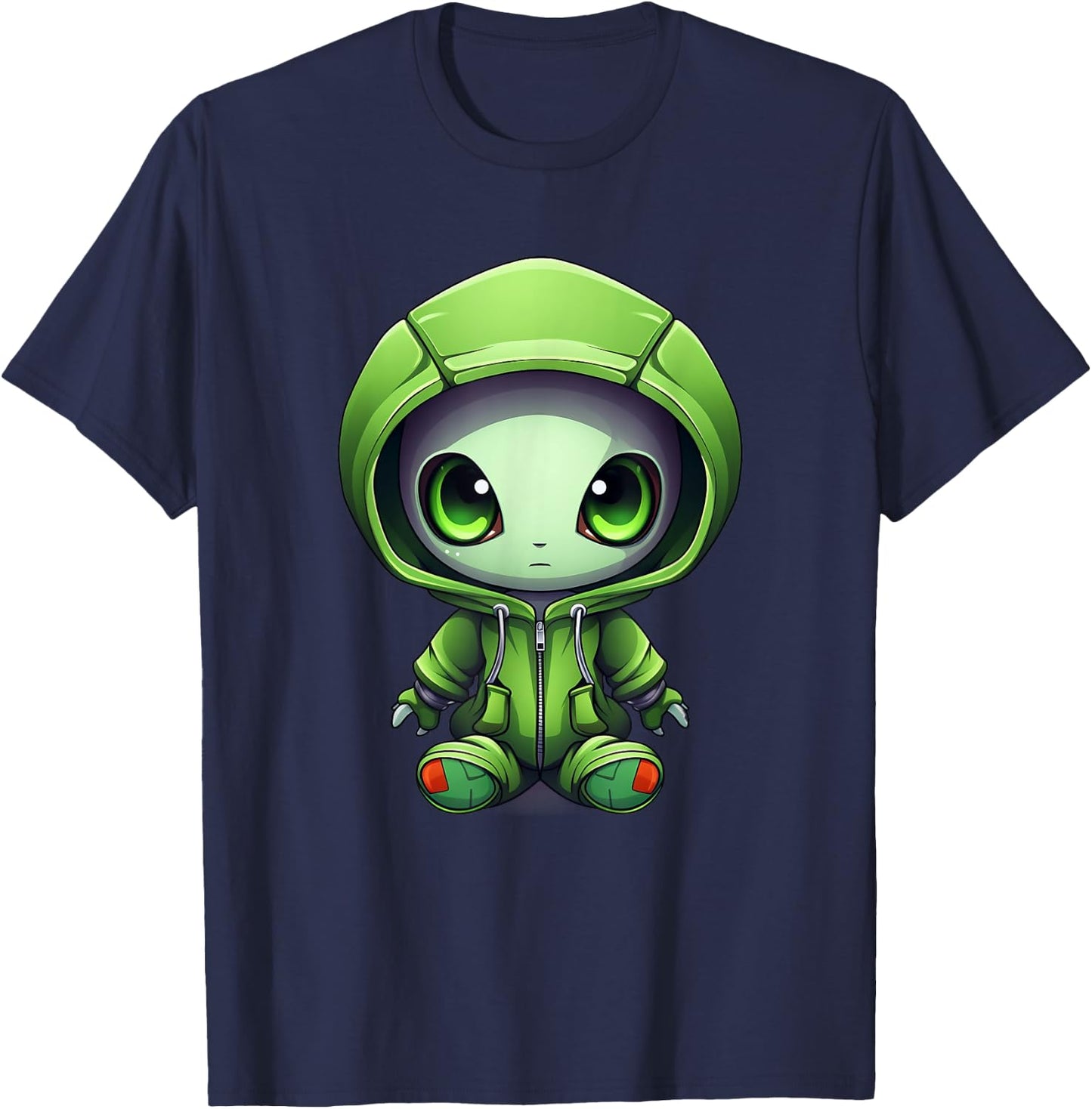 Green Alien I Kids Alien T-Shirt - T-Shirt | Navy