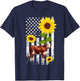 Hereford Cow US Flag Hereford Cow Lover Hereford Cattle T-Shirt - T-Shirt | Navy