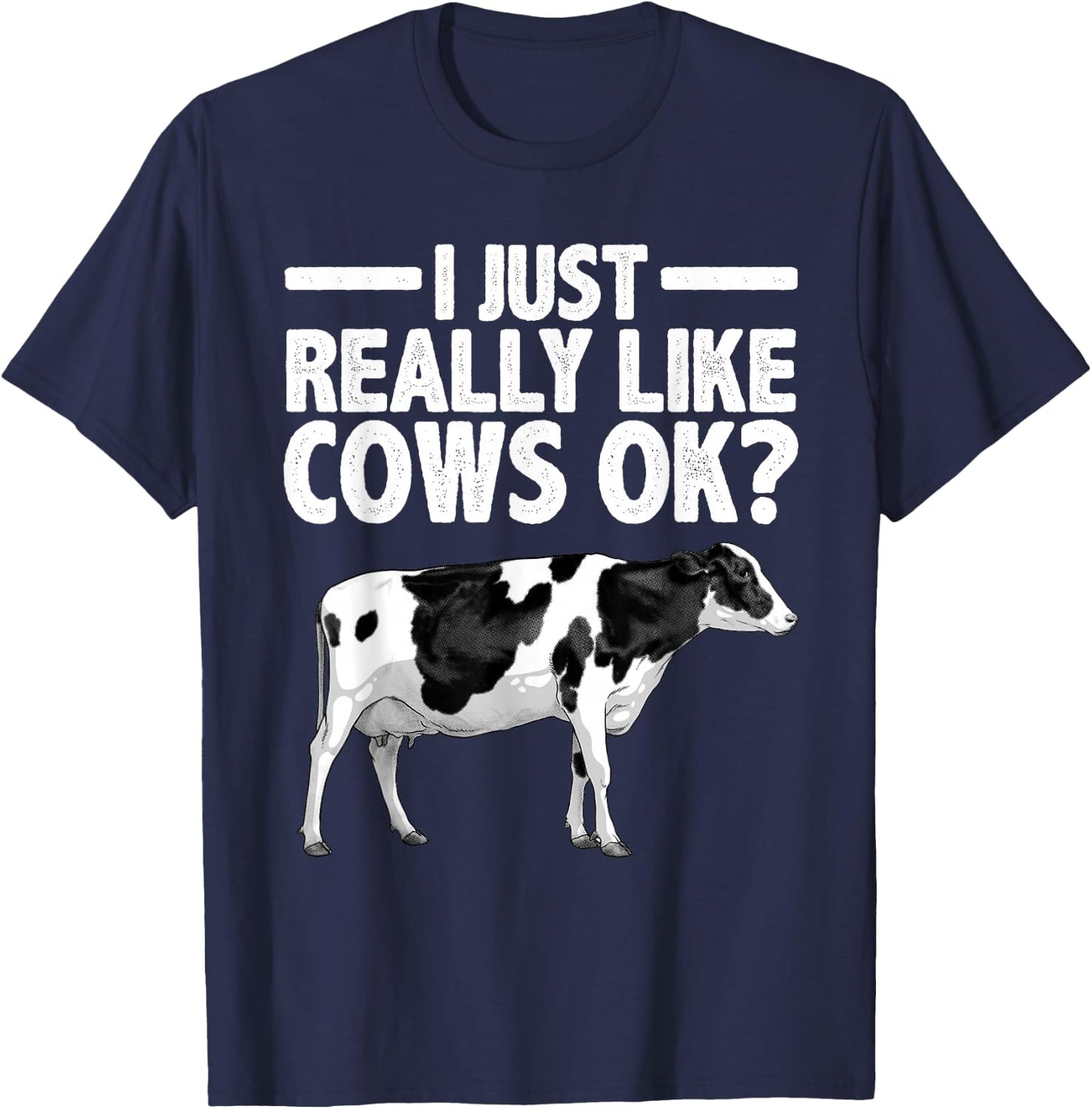 Best Cow Design Women Cattle Farming Dairy Cow Lover T-Shirt - T-Shirt | Navy
