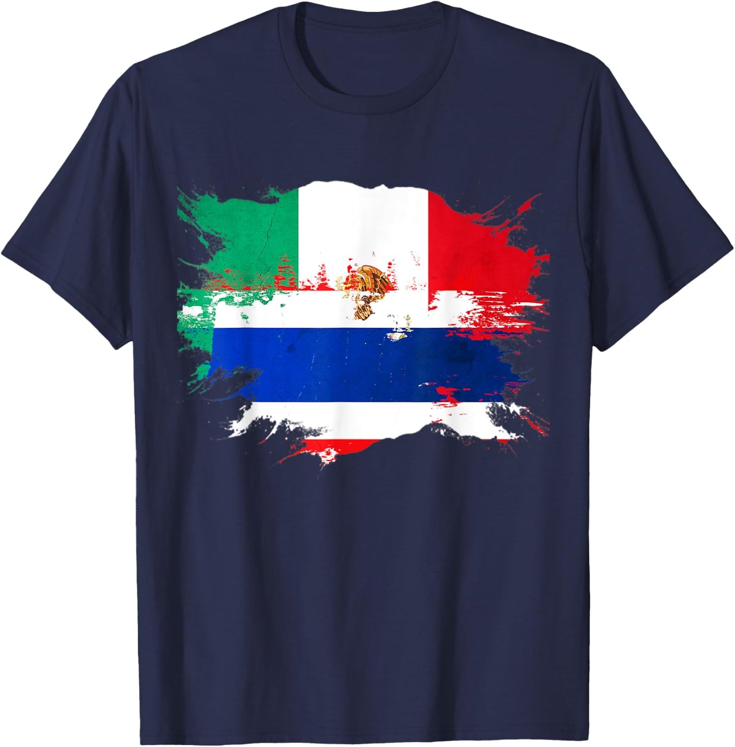 Mexican and Thai Mix Heritage Flag T-Shirt - T-Shirt | Navy