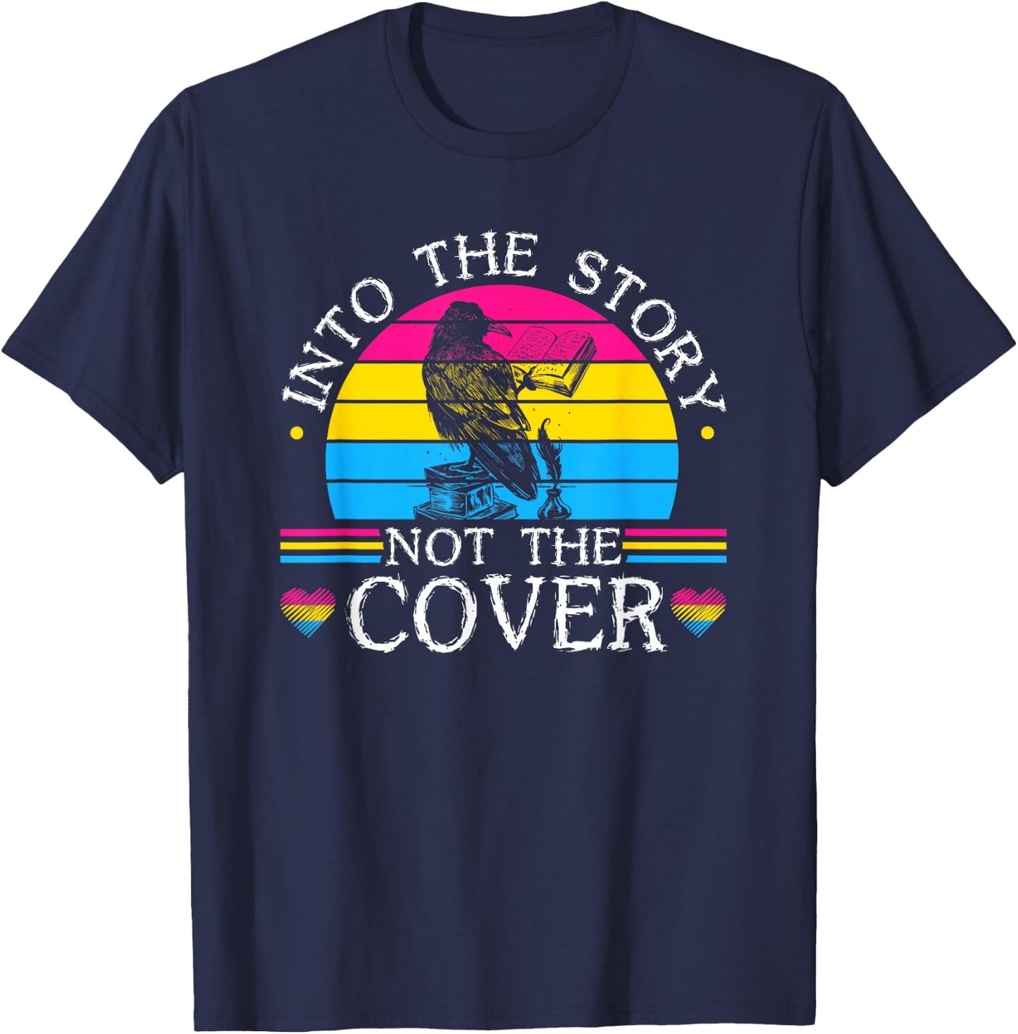 Pansexual Pride Genderqueer Book Pun Pansexuality Pan Pride T-Shirt - T-Shirt | Navy