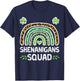 St Patricks Shenanigans Squad Leopard Rainbow Men Women Kids T-Shirt - T-Shirt | Navy