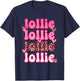 Leopard Groovy Lollie Valentine's Day Women Valentine T-Shirt - T-Shirt | Navy