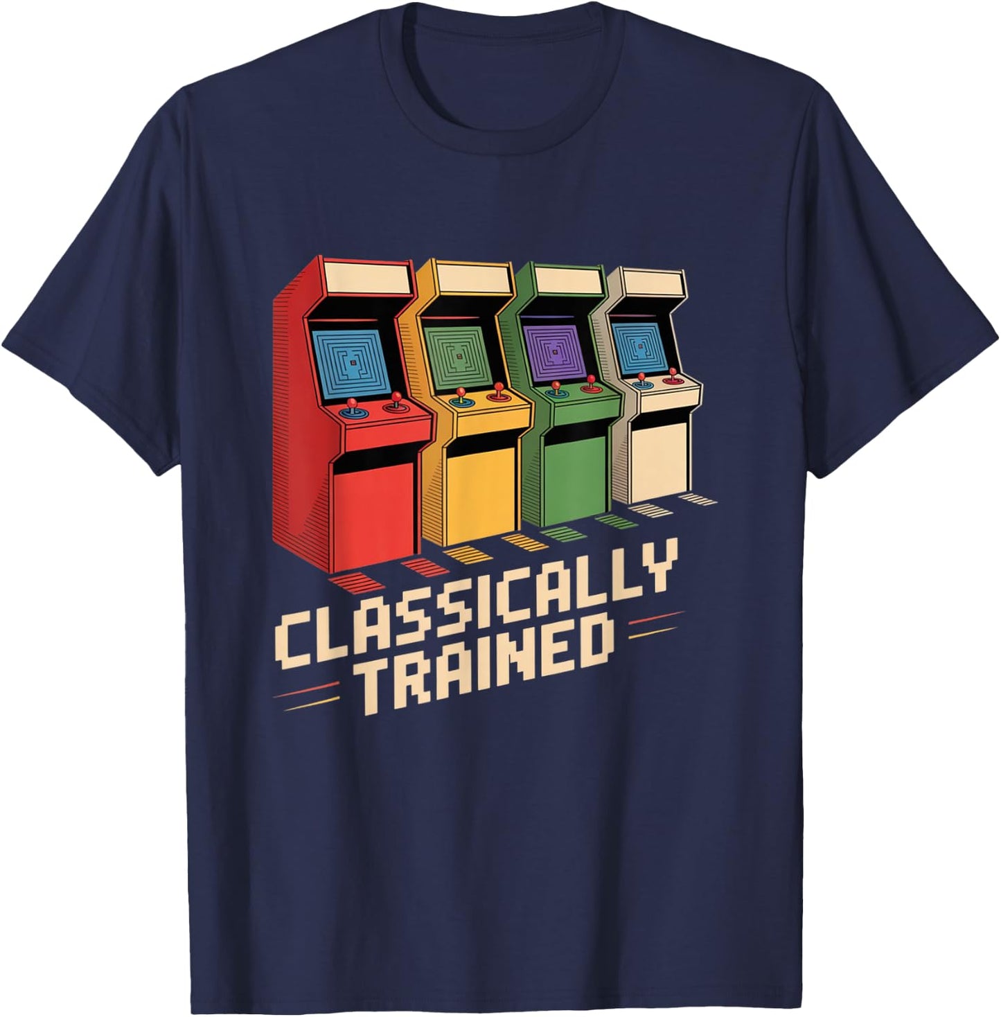 Vintage Arcade Cabinet Video Gaming T-Shirt - T-Shirt | Navy