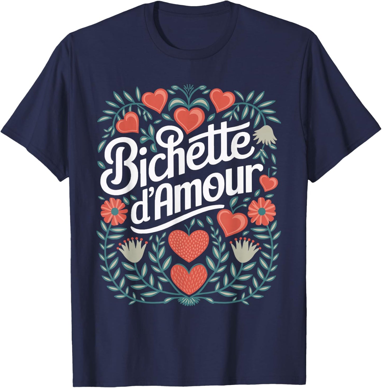 Bichette d'Amour Gift Women's Bichette d'Amour , Black, S T-Shirt - T-Shirt | Navy
