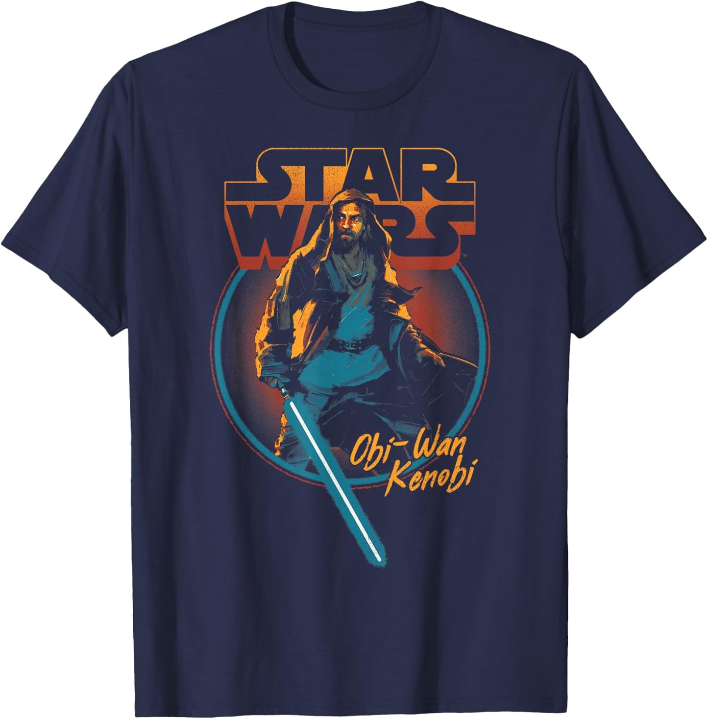Star Wars Obi-Wan Kenobi Vintage Circle Portrait T-Shirt - T-Shirt | Navy