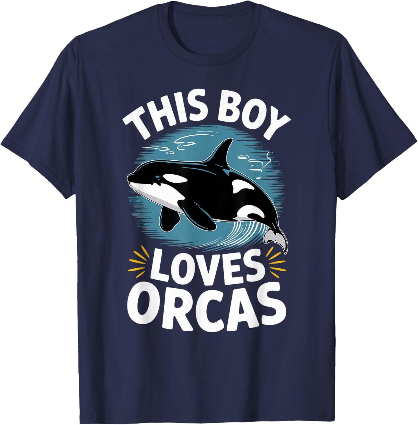 This Boy Loves Orcas, Sea Design for Whale Lovers T-Shirt - T-Shirt | Navy