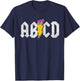 ABCD Lightning English Teacher ABC Learning Distressed , black T-Shirt - T-Shirt | Navy