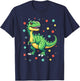 Dinosaur Trex Dino Polka Dots Polka Dot Boys Kids Youth , Black, S T-Shirt - T-Shirt | Navy